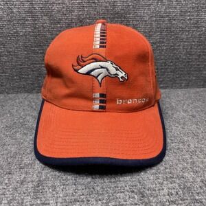 Vintage Denver Broncos Hat Cap Strap Back Mens Orange NFL Football Logo Athletic